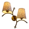 Devansh Metal Electric Wall Light in Gold Colour with Multi Shade Count of 2 Lights