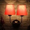 Devansh Metal Electric Wall Light in Gold Colour with Beige Shade Count of 2 Lights