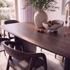 Zen Rectangular Solid Wood 6 Seater Dining Table With 6 Hague Solid Wood Dining Armchair (Finish: Danish Walnut)