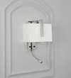 Bampton LED Downlighter Wall Light with White Cotton Shade