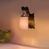 Devansh Solid Wood Electric Wall Light in Brown Colour with Grey Shade Count of 1 Light