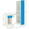 Austin Study Desk with Drawer and Built In Bookshelf in Azure Blue Colour
