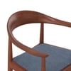 Dara Solid Wood Dining Chair in Honey Finish & Ocean Weave Colour