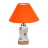 Devansh Conical Orange Cotton Shade Lamp With Wood & Mosaic Glass Base For Decoration/Office/Home/Gifting/Study For Decoration/Office/Home/Gifting/Study -(10X10X14.5) Inches -A