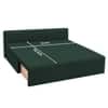 Marteen 3 Seater Velvet Pull Out Sofa Cum Bed in Green Color With Storage