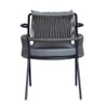 Paola Outdoor Table Set with 1 Table and 2 Chairs Gun Metal In Grey