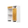 Hexa Red Multipurpose Storage Cabinet With 1 Drawer 1 Door in Frosty White And Giant Wood Colour