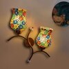 Devansh Metal Electric Wall Light in Gold Colour with Multi Shade Count of 2 Lights