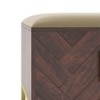 Nina 4 Pairs Solid Wood Shoe Cabinet With Seat In Mango Walnut Finish Taupe Leatherette