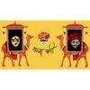 Khamma Ghanni Solid Wood Bookshelf and Serving Tray In Multicolour