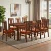 Arlo Teak Wood 8 Seater Size Dining Table Finish - Teak with Tessa Dining Chairs Set