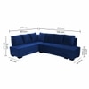 Melo 3 Seater Left Sectional Velvet Sofa Cum Bed in Navy Blue colour