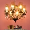 Eliante Champaign Chandelier, 8-Light, Mild Steel And Glass
