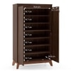 Webster 24 Pair Shoe Rack in Walnut Finish