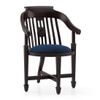 Tahira Arm Chair -Finish - Mahogany Fabric- Blue Velvet