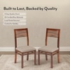 Zella Solid Wood Dining Chair Set Of 2 In Teak Finish With Wheat Brown Colour Fabric