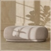 Eliteelegance Wood Ottoman With Upholstery Non Storage Sofa In Grey Colour