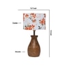 Devansh Multicolor Cotton Table Lamp With  Wood Natural Base (7X13 Inches)-15