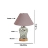Devansh Conical Grey Cotton Shade Lamp With Wood & Mosaic Glass Base For Decoration/Office/Home/Gifting/Study For Decoration/Office/Home/Gifting/Study -(10X10X14.5) Inches -A