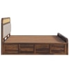 Floral Solid Wood King Size Hydrulic Storage Bed In Provincial Teak Finish Beige 72x78 inch