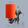 Devansh Metal Electric Wall Light in Antique Gold Colour with Orange Shade Count of 1 Light