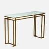 Majestic Metal Console Table in Gold Finish with Porcelain Top