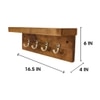 Baxter Wooden Wall Shelf Organiser With Key Holders
