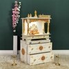 D'Dass Multi Color Mdf and Sheesham Wooden Temple With Cabinet For Pooja
