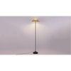 Sven Beige Natural Fiber Floor Lamp with Black Iron Base