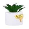 White Elephant Ceramic Planter With Artificial Plant