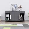 Hexa Red Multipurpose Storage Cabinet With 2 Drawer 4 Door in Slate Grey Colour