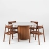 Kotaro Solid Wood Four Seater Dining Set in Brown Colour