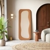 Miro Upholstered Organic Floor Mirror in Rust Boucle Finish