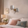 Devansh Metal Electric Wall Light in Gold Colour with White Shade Count of 2 Lights