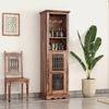 Bunai Solid Wood Free Standing Bar Cabinet In Teak Finish