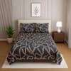 Dark Grey Abstract 210 TC Mix Cotton Flat Single Bed Size Bedsheet With 2 Pillow Cover From Threads
