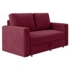 Alfon 2 Seater Velvet Pull Out Sofa Cum Bed with Storage In Maroon