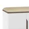 Baltoro Engineered Wood Shoe Rack with Seating in White Finish