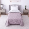White And Purple Floral Cotton 400 Tc Reversible Single Bed Dohar 240 X160 Cm