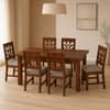 Globally Indian Vedansh Solid Sheesham Wood 6 Seater Dining Table Set 6 Chairs Grey