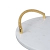 Round Marble Tray with Gold Finish Metal Handle