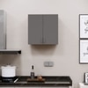 2 Doors Modular Wall Mounted Kitchen Cabinet With Adjustable Shelf In Slate Grey Finish