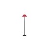 Hans Red Fabric Floor Lamp with Black Iron Base