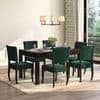 Aavya Solid Wood Dining Chair Set Of 1 In Mahogany Finish & Dark Green Colour
