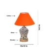 Devansh Conical Orange Cotton Shade Lamp With Wood & Mosaic Glass Base For Decoration/Office/Home/Gifting/Study For Decoration/Office/Home/Gifting/Study -(10X10X14.5) Inches -A