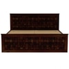 Moglis Solid Wood King  Size Bed With Box Storage Bed Walnut In Finish
