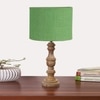 Devansh Green Jute  Table Lamp With  Wood Natural Base (7X17.5 Inches)-17