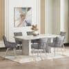 Nova Faux Marble 6 Seater Dining Table With Set Of 6 Megan Swivel Dining Chairs