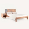 Mazi Solid Wood Queen Non Storage Bed in Grey Colour