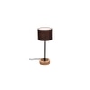 Xzavier Black Fabric Shade Table Lamp with Natural Wood & Iron Base